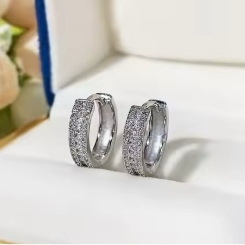 Silver Huggy Bling Earrings
